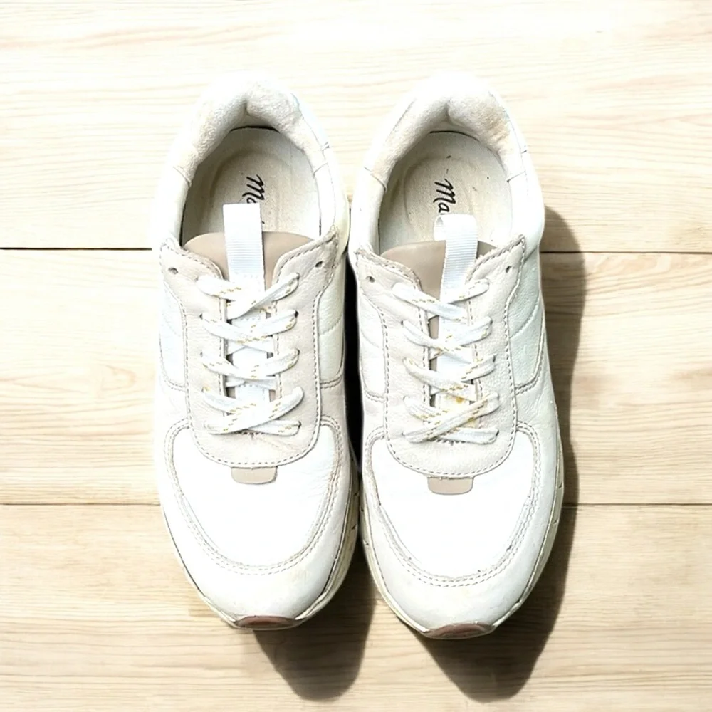Madewell Kickoff Trainer Sneaker in Antique Cream Women’s Size 5 1/2